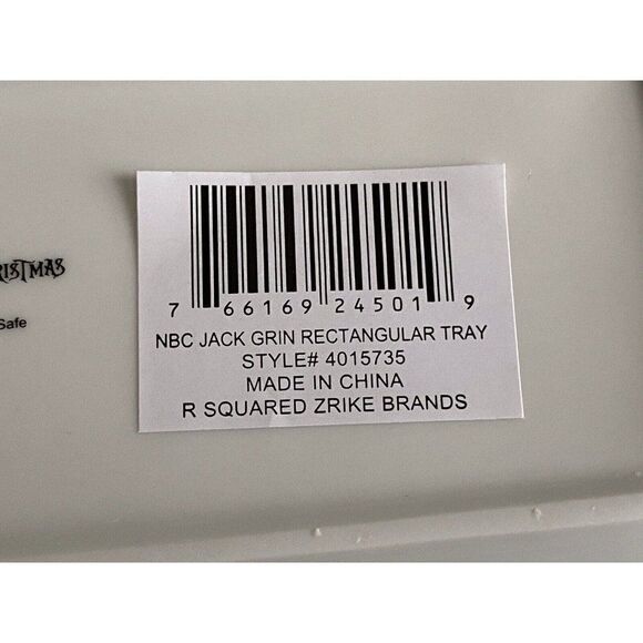 Disney Nightmare Before Christmas Jack Skellington Ceramic Rectangular Tray NEW - Picture 8 of 8